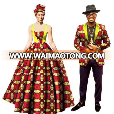 Latest Woman Dresses& Man Suits Party Traditional African Kitenge New Designs WYQ75